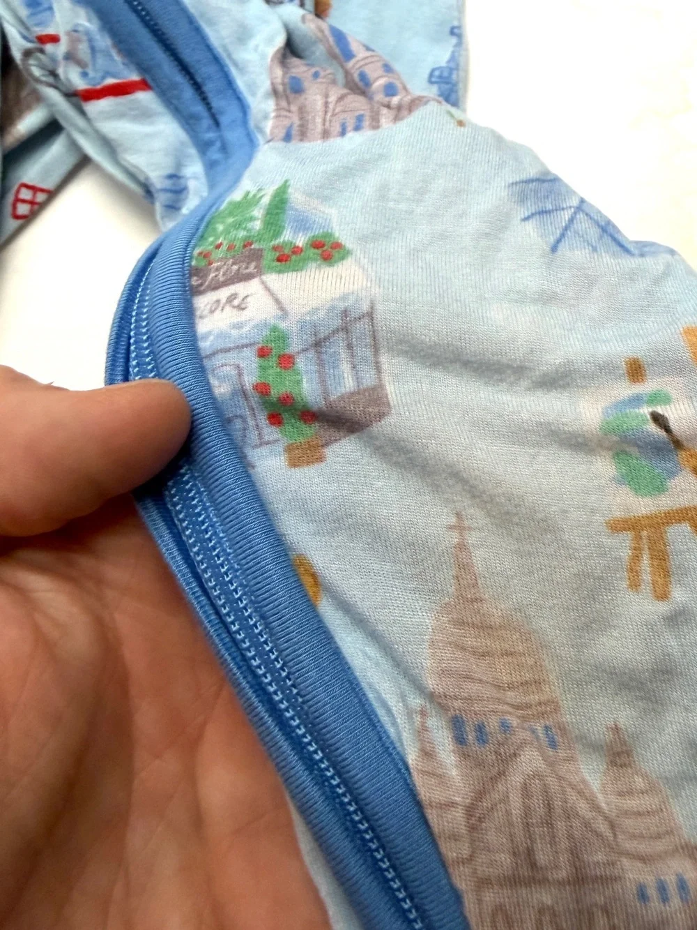 Little Sleepies Blue Weekend in Paris France French One-Piece Pajamas Bamboo